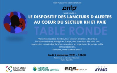Table Ronde#1 Le dispositif des lanceurs d’alertes au cœur du secteur RH et paie 09/12/2021